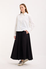 Crop Bluse mit breiten Manschetten