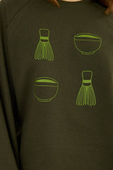 Crop-Top mit Matcha-Print