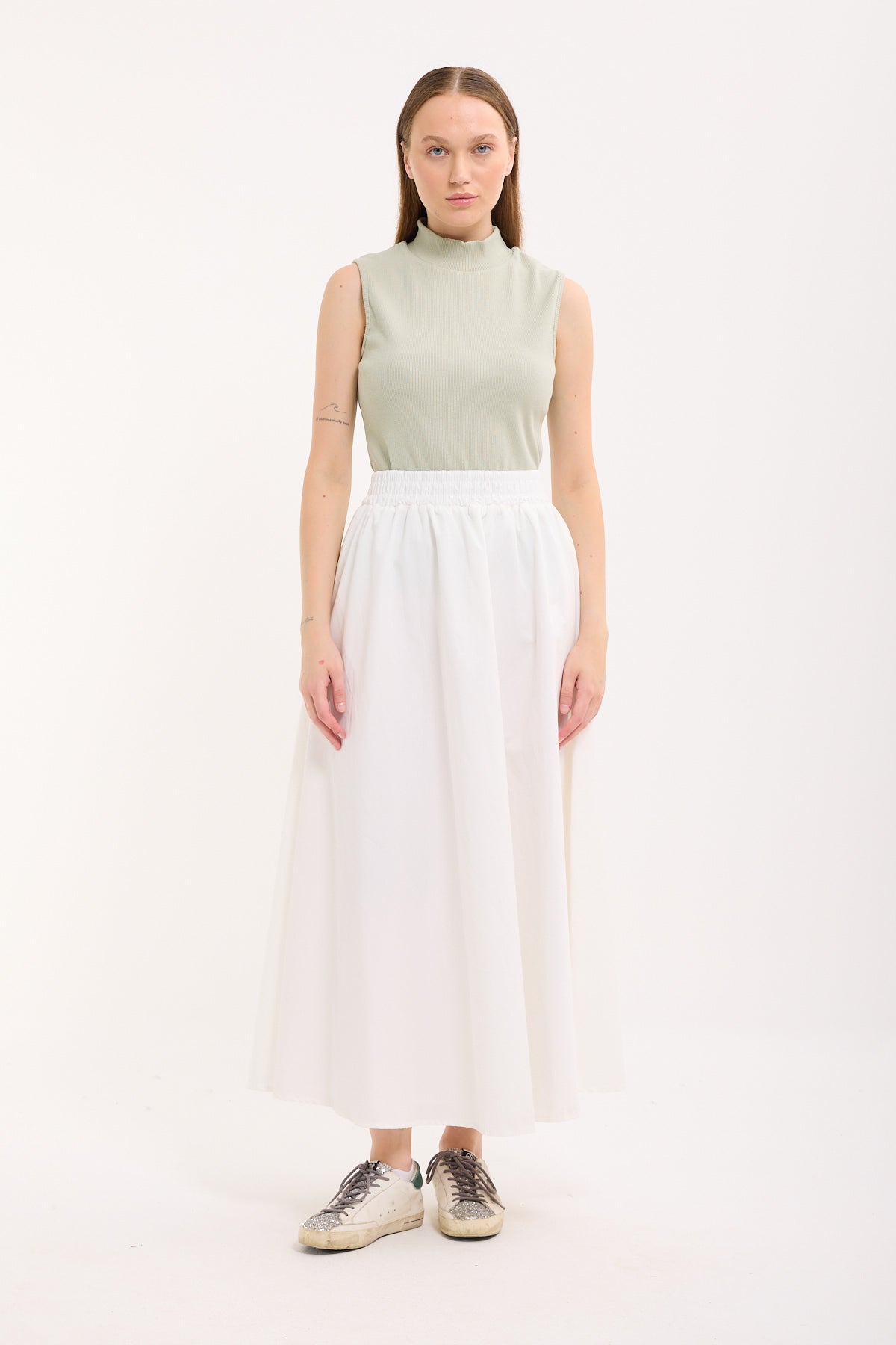 High-Neck Cotton Top
