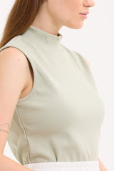 High-Neck Cotton Top