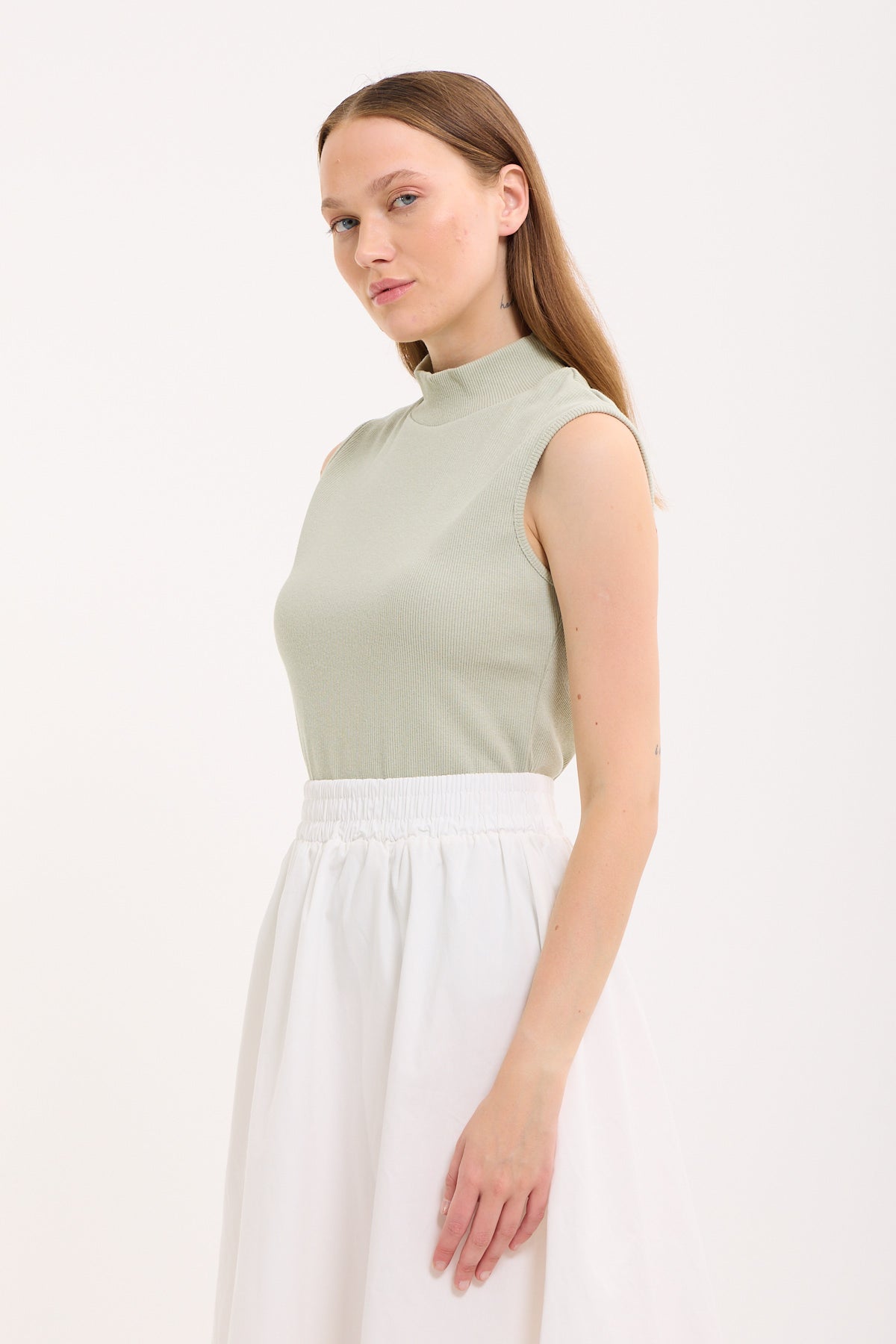 High-Neck Cotton Top