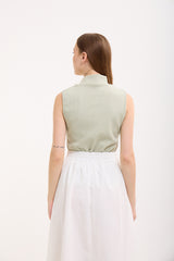 High-Neck Cotton Top
