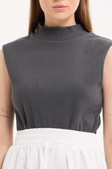 High-Neck Cotton Top