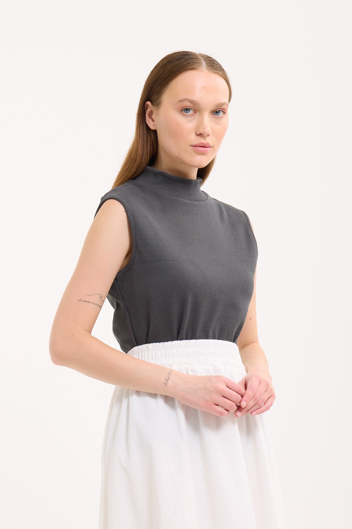High-Neck Cotton Top
