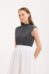 High-Neck Cotton Top