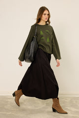 Crop-Top mit Matcha-Print