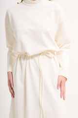Baumwoll-Maxikleid mit Taillengürtel