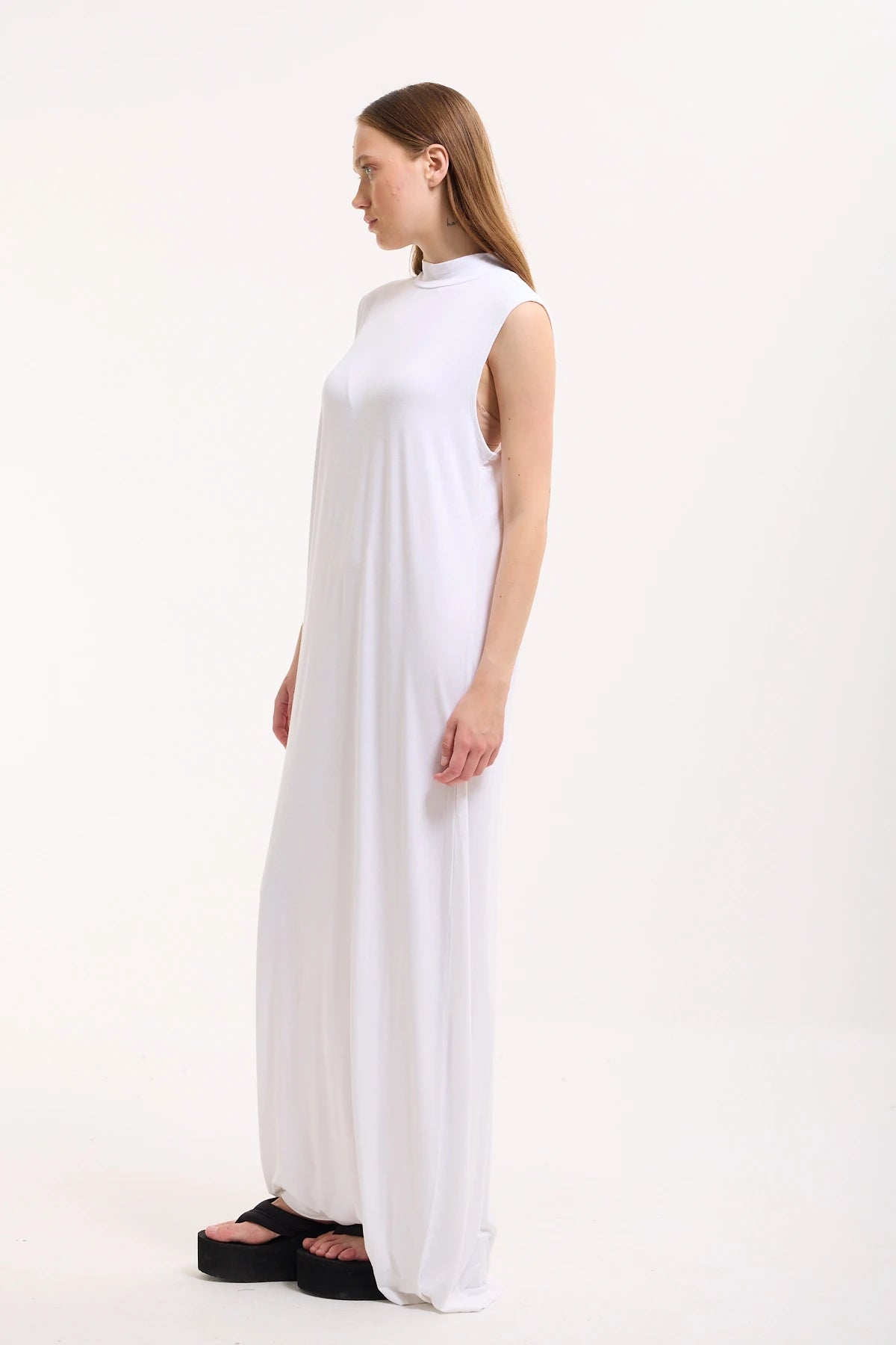 Ärmelloses Basic Maxikleid aus Baumwolle