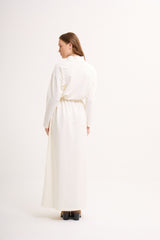 Baumwoll-Maxikleid mit Taillengürtel