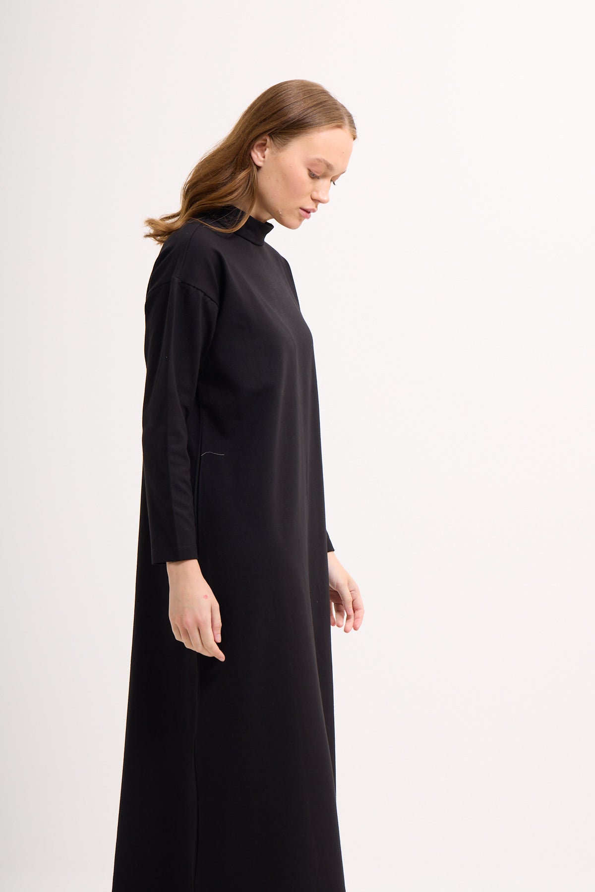 Baumwoll-Maxikleid mit Taillengürtel