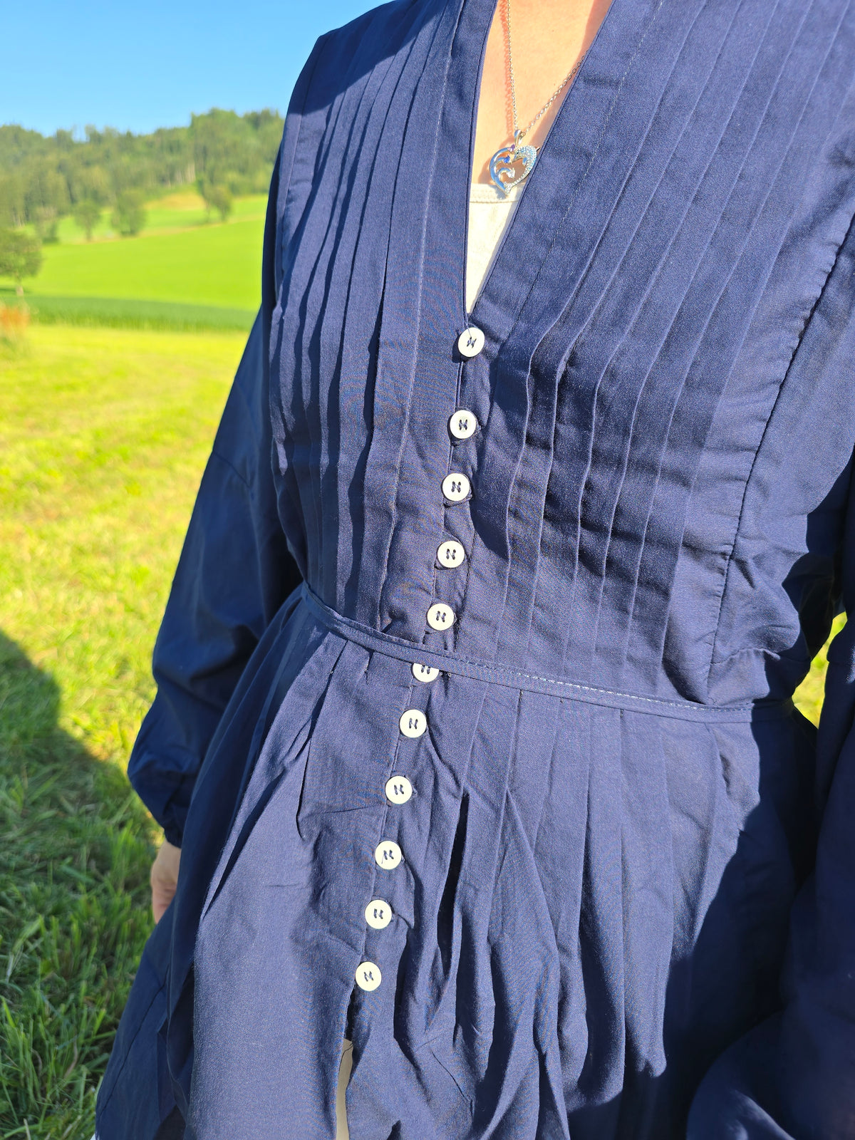 Voile-Bluse mit Biesen-Deko