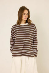 Gestreiftes Sweatshirt mit Logo