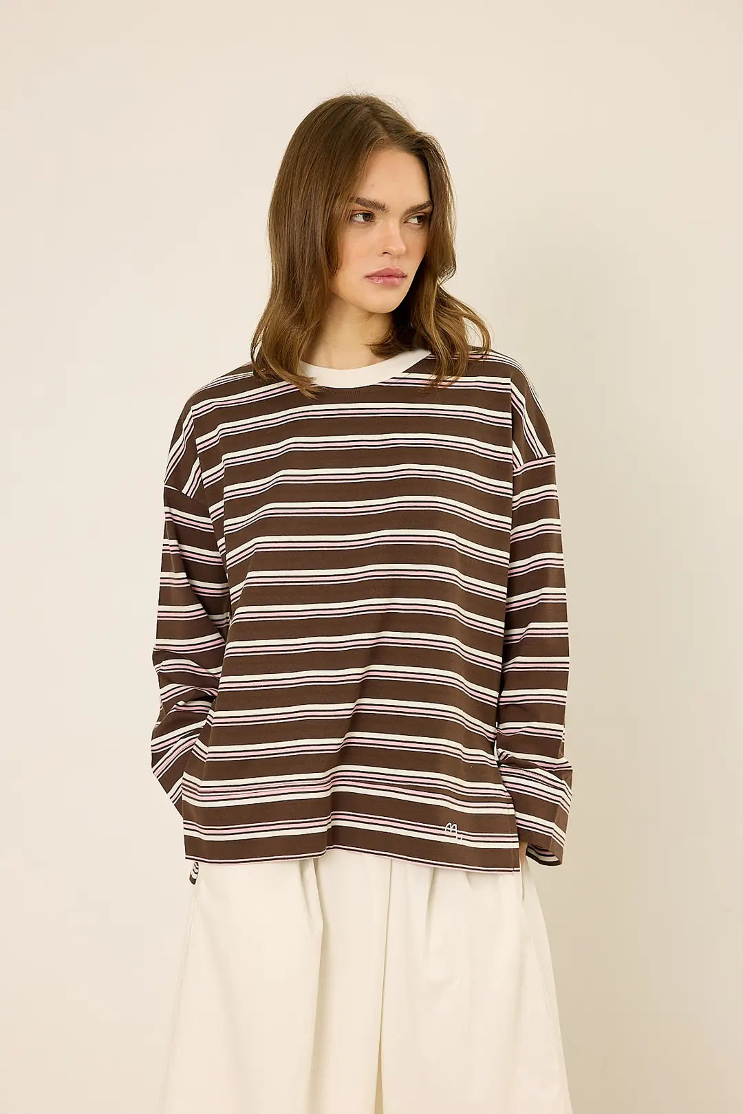 Gestreiftes Sweatshirt mit Logo