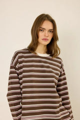 Gestreiftes Sweatshirt mit Logo