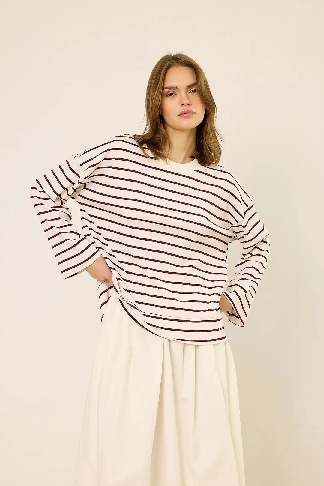 Gestreiftes Sweatshirt mit Logo