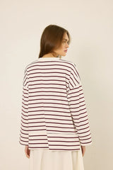 Gestreiftes Sweatshirt mit Logo