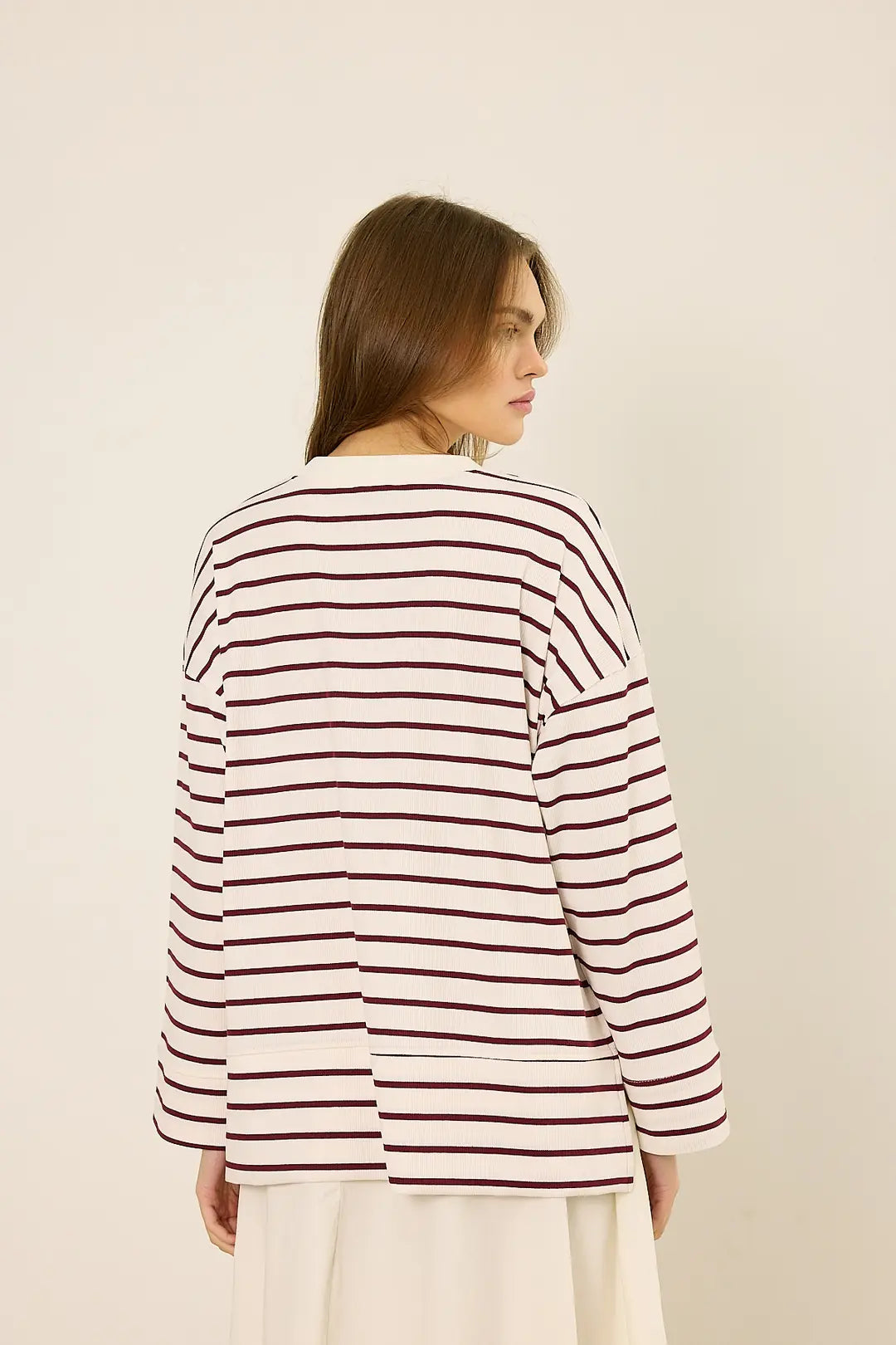 Gestreiftes Sweatshirt mit Logo