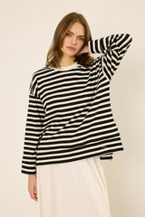 Gestreiftes Sweatshirt mit Logo