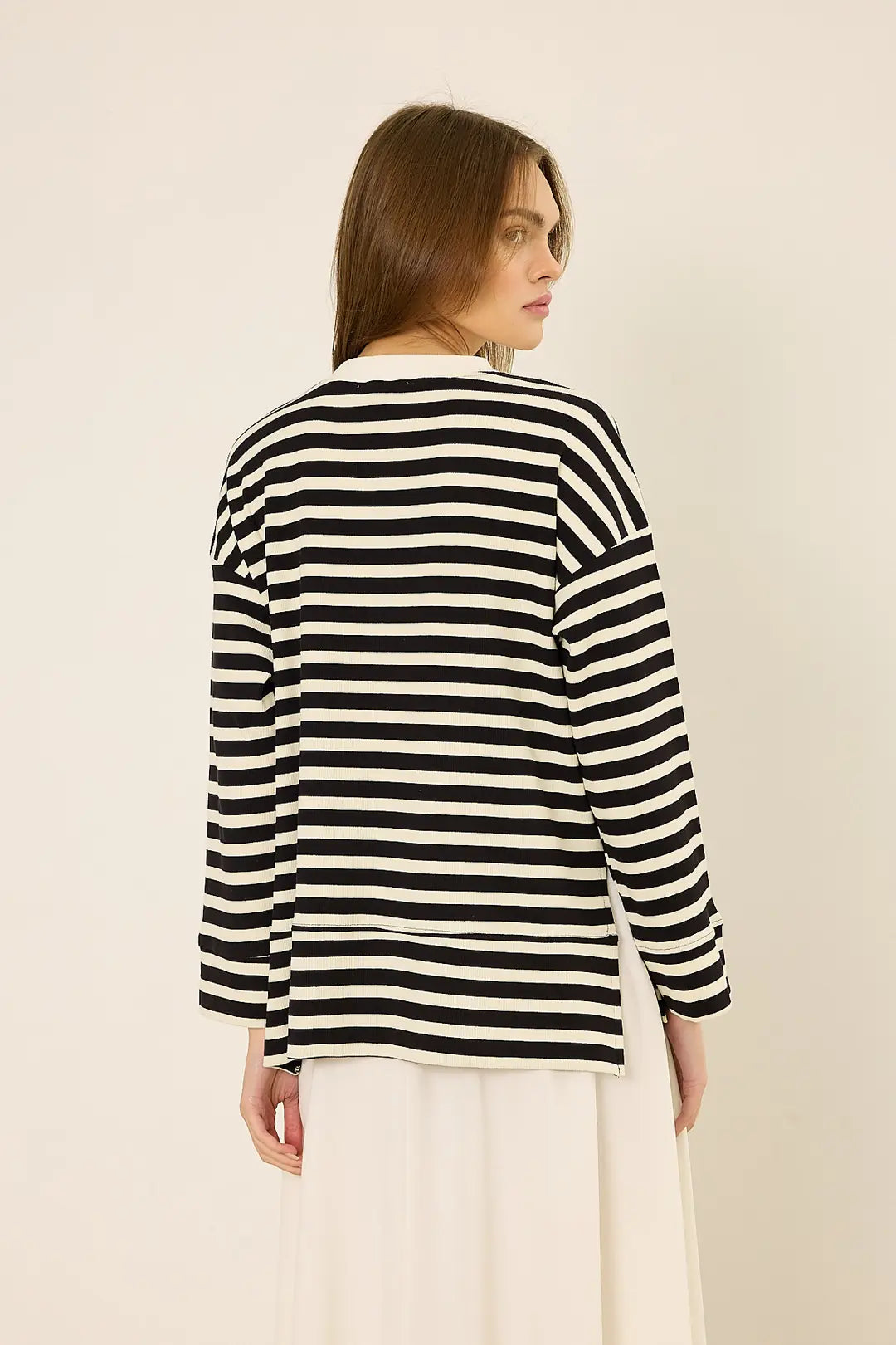 Gestreiftes Sweatshirt mit Logo