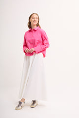 Crop Bluse mit breiten Manschetten