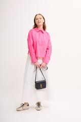 Crop Bluse mit breiten Manschetten