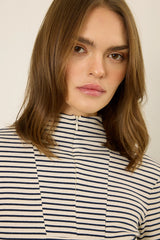 Feinstrick-Bluse mit Reißverschluss