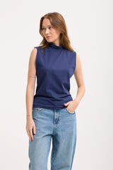 High-Neck Baumwoll-Top