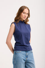 High-Neck Baumwoll-Top