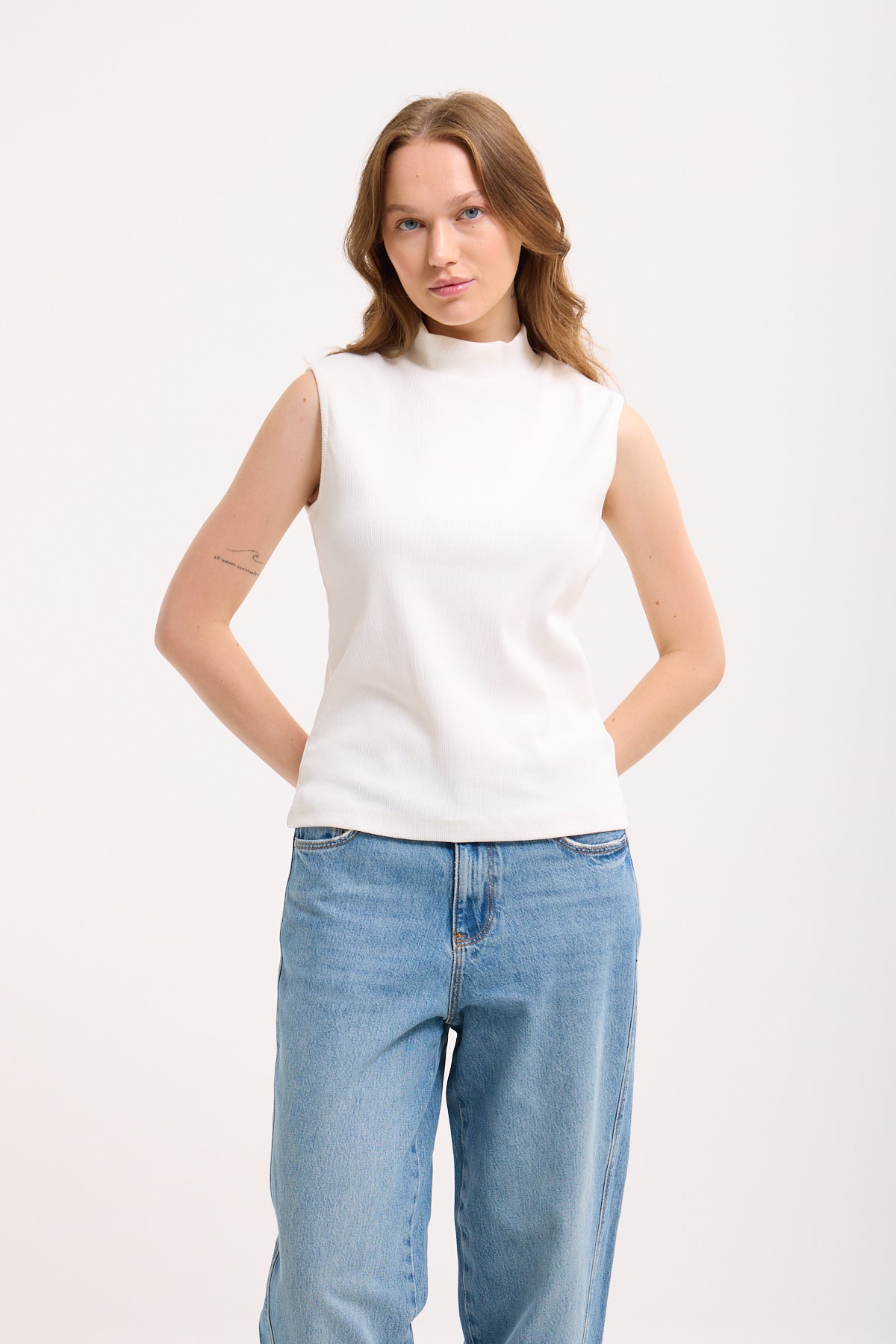 High-Neck Cotton Top