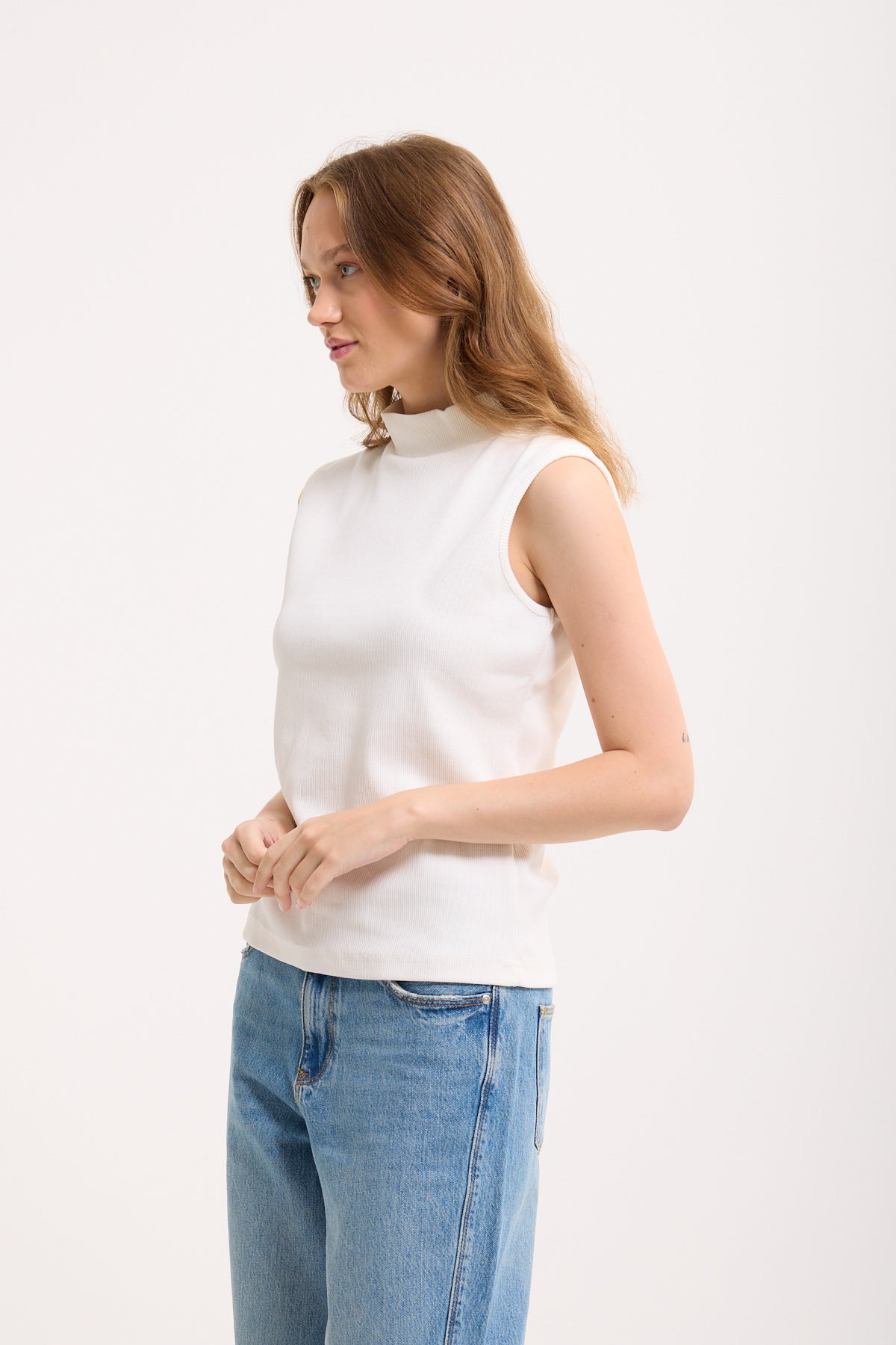 High-Neck Cotton Top
