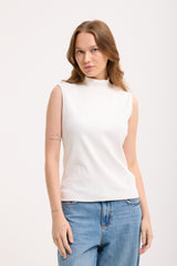 High-Neck Cotton Top
