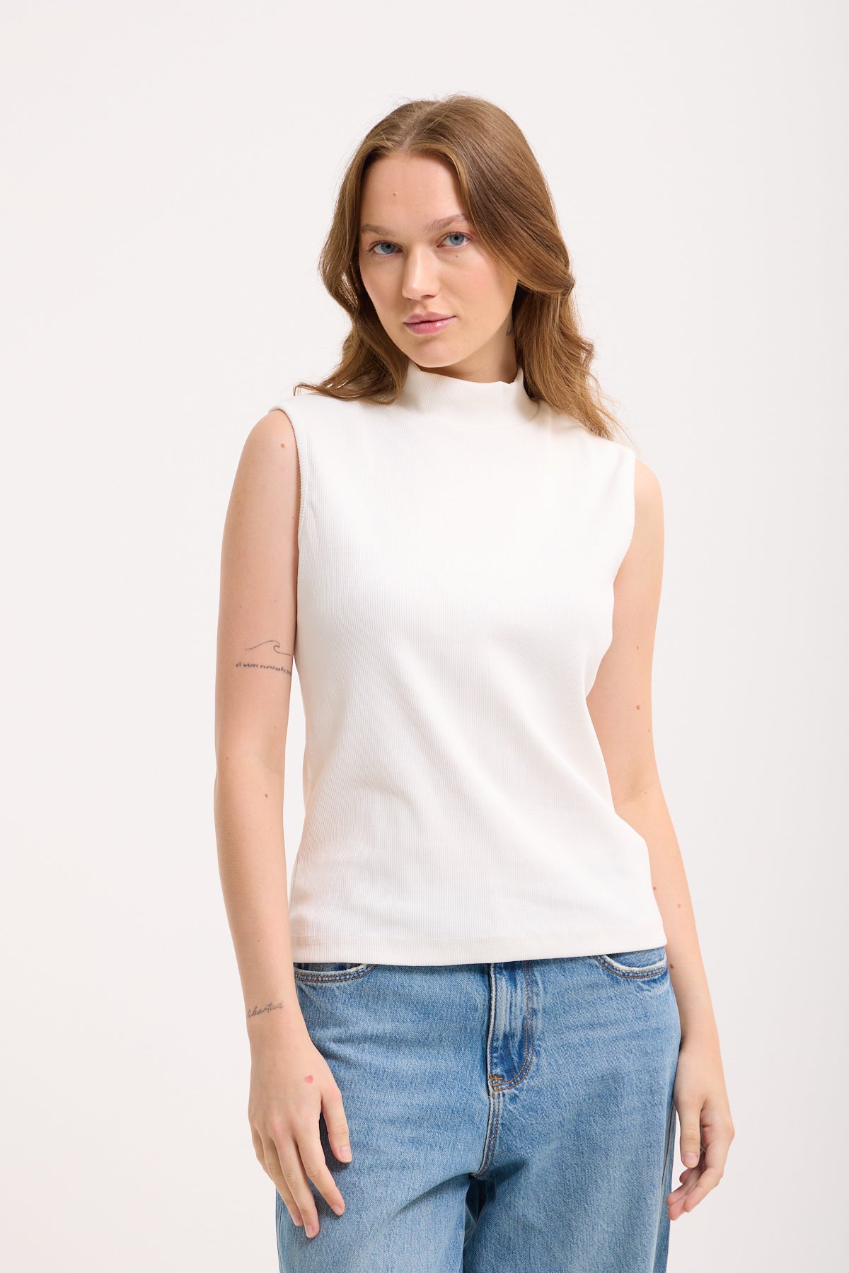 High-Neck Cotton Top