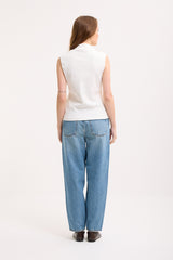 High-Neck Cotton Top