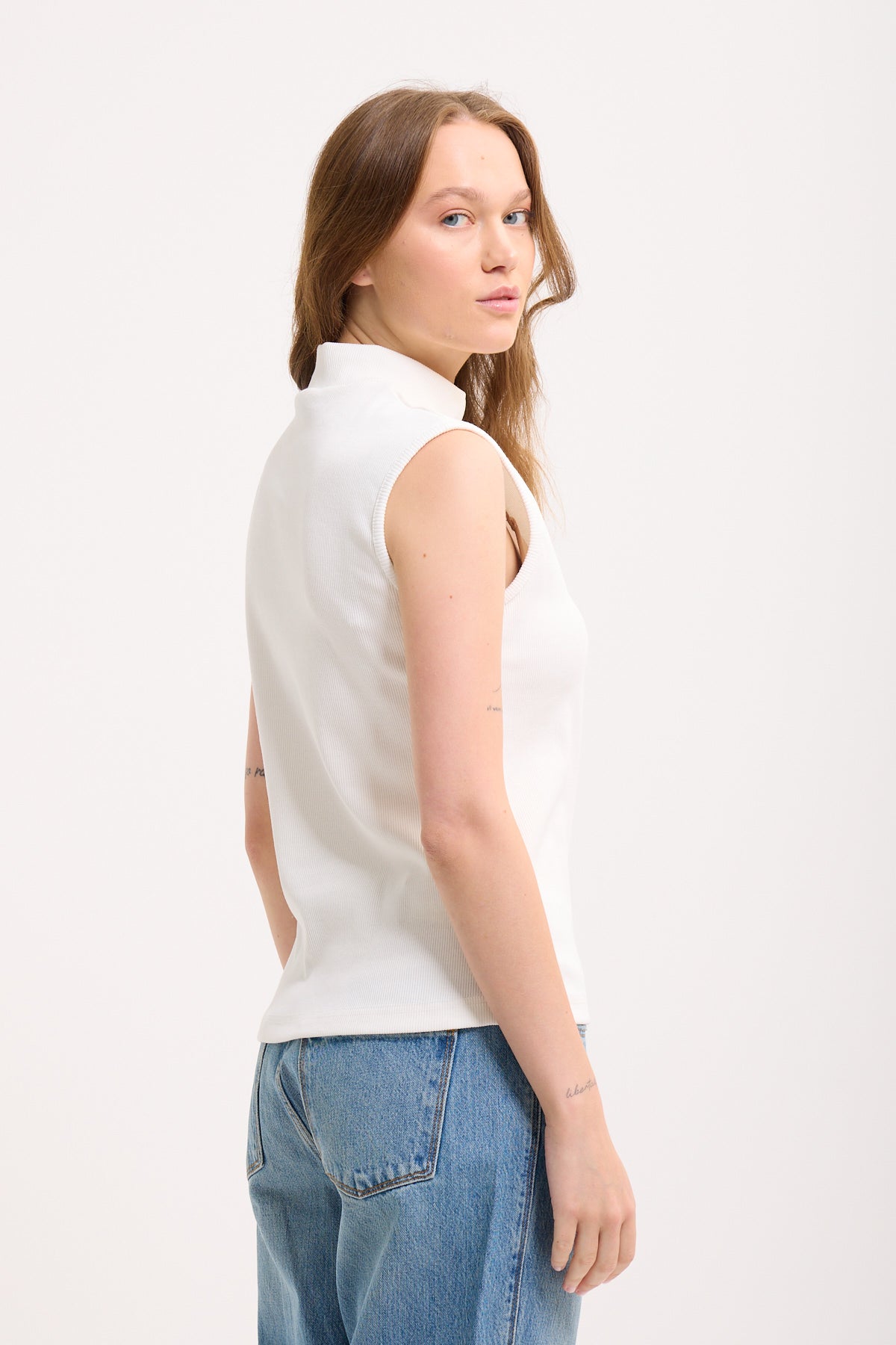 High-Neck Cotton Top