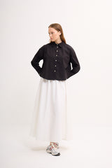 Crop Bluse mit breiten Manschetten
