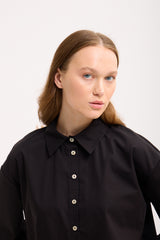 Crop Bluse mit breiten Manschetten