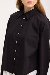 Crop Bluse mit breiten Manschetten
