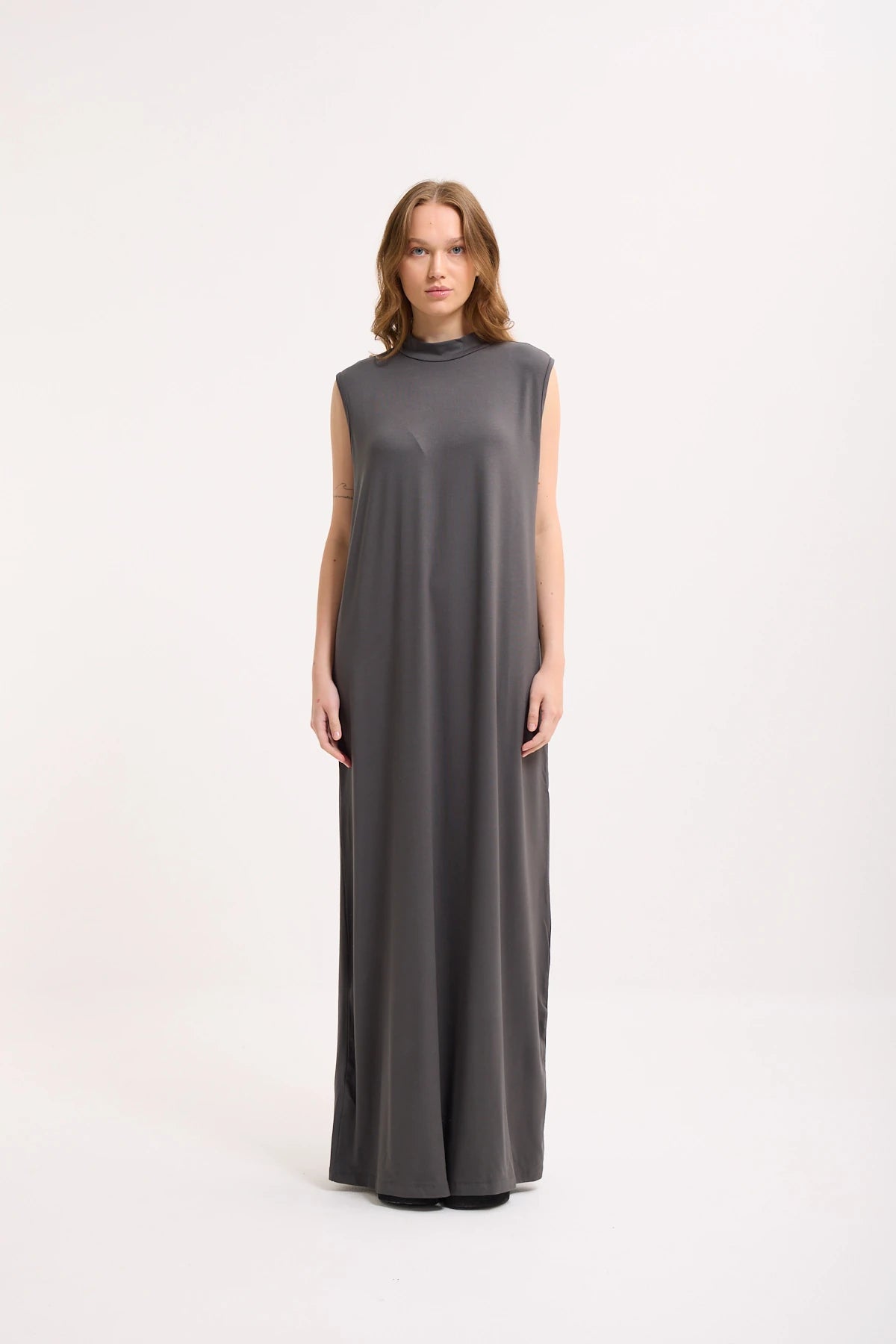 Ärmelloses Basic Maxikleid aus Baumwolle