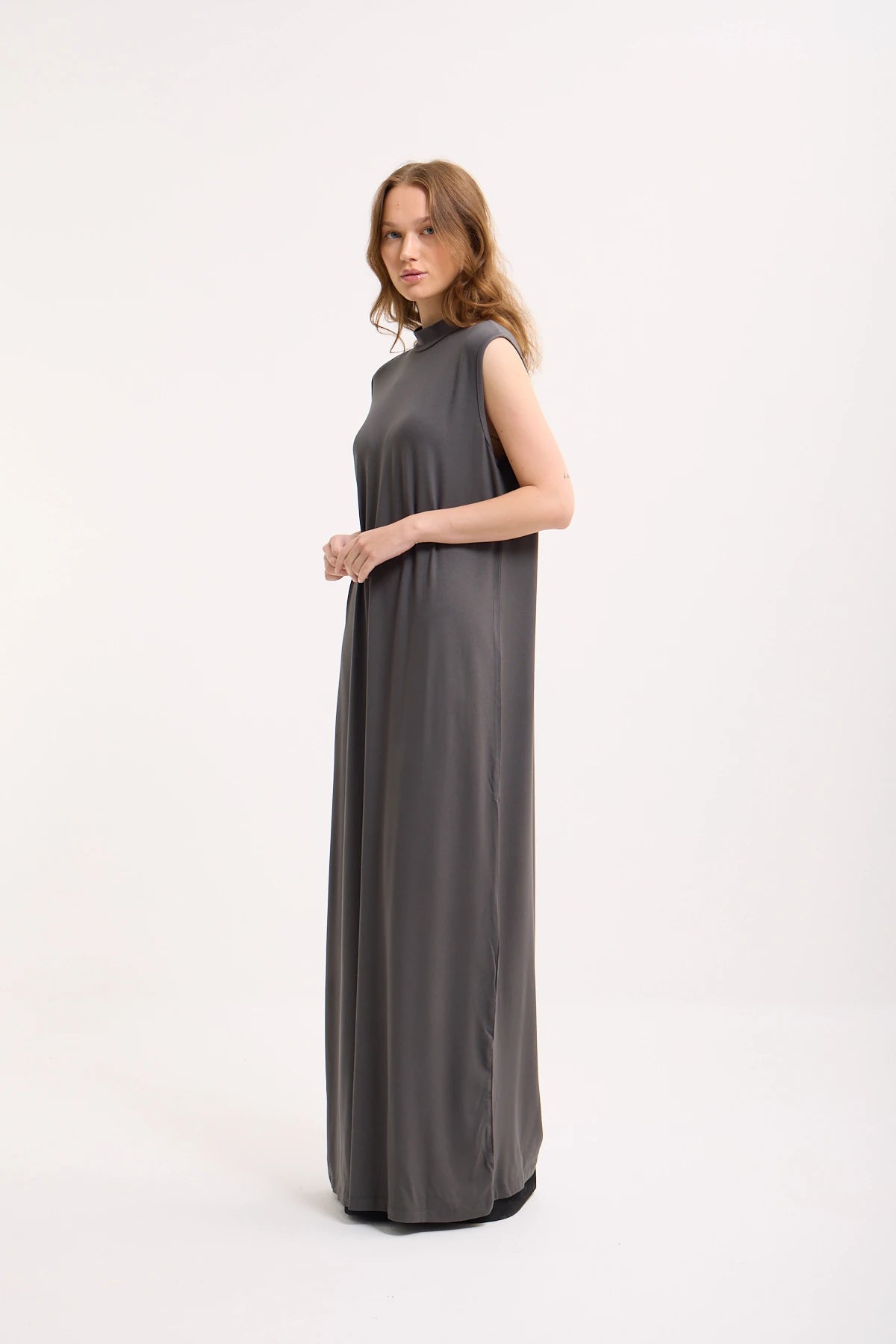 Ärmelloses Basic Maxikleid aus Baumwolle