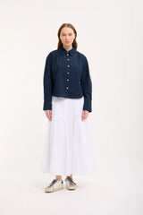 Crop Bluse mit breiten Manschetten