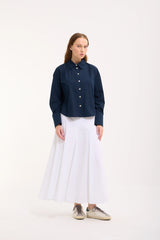 Crop Bluse mit breiten Manschetten