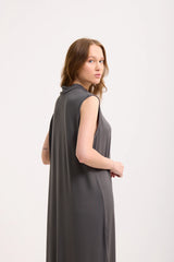 Ärmelloses Basic Maxikleid aus Baumwolle