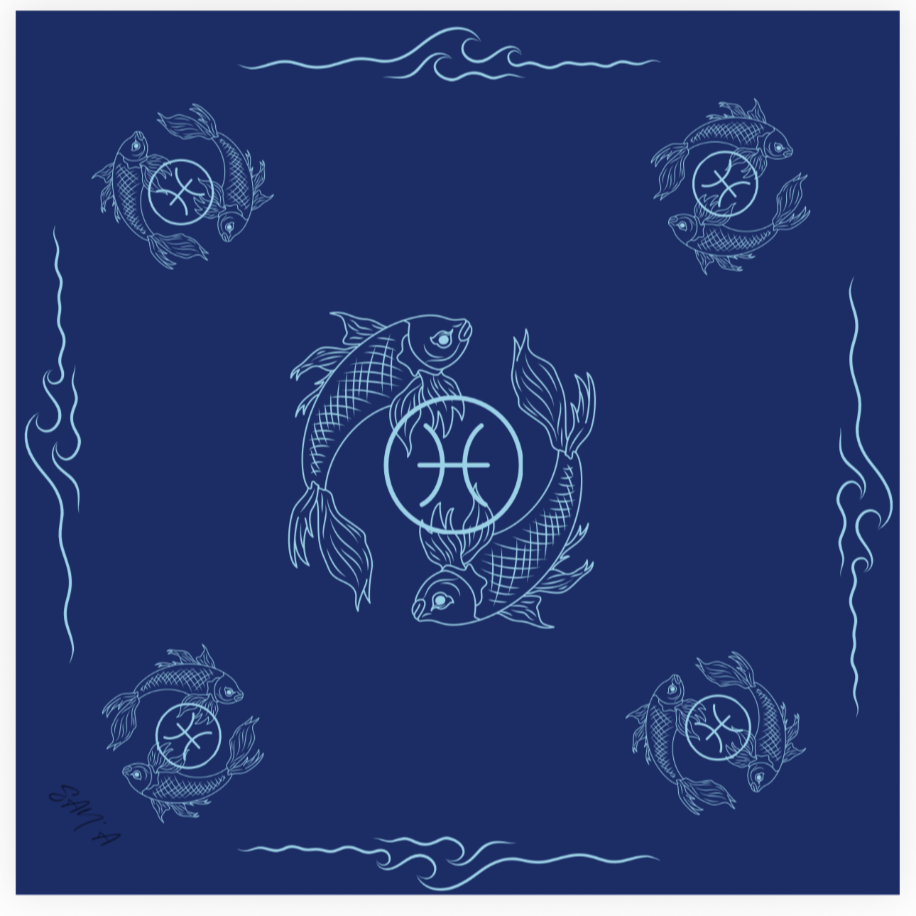 Polysilk Satin-Halstuch „Horoskop-Edition“