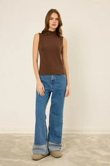 High-Neck Baumwoll-Top