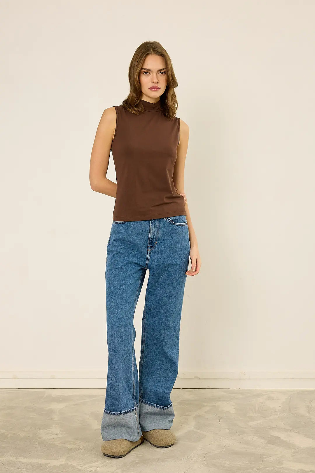High-Neck Baumwoll-Top