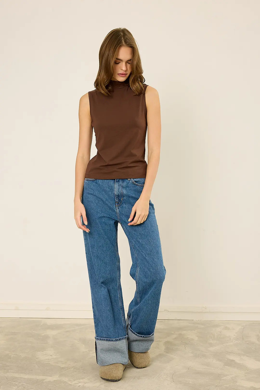 High-Neck Baumwoll-Top