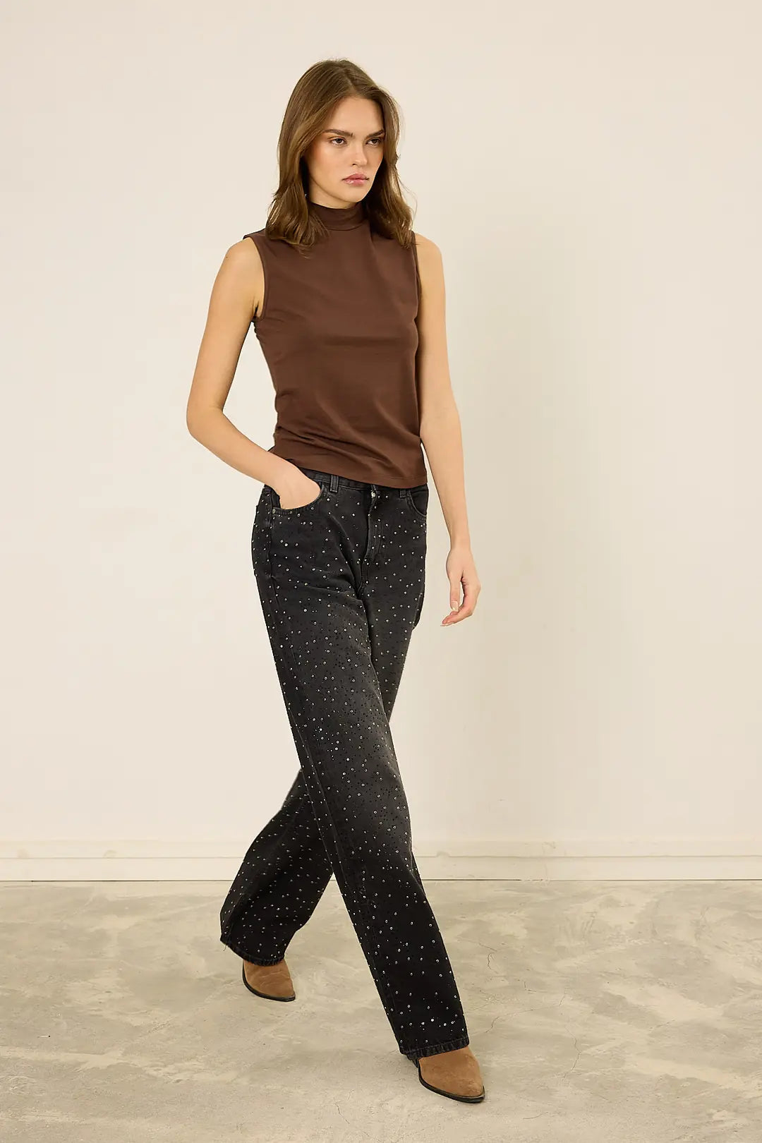 High-Neck Baumwoll-Top