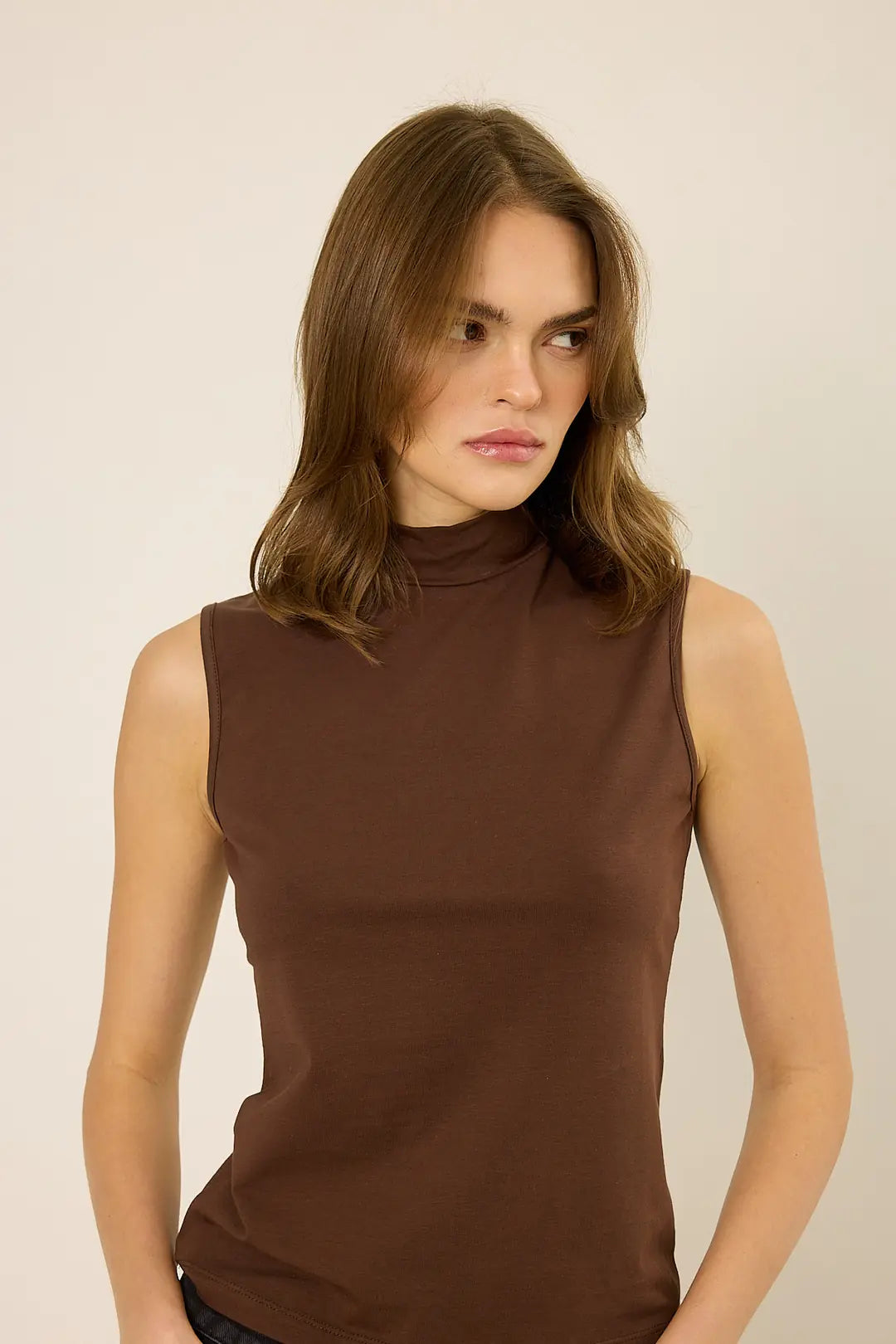 High-Neck Baumwoll-Top