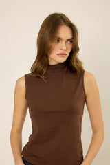 High-Neck Baumwoll-Top