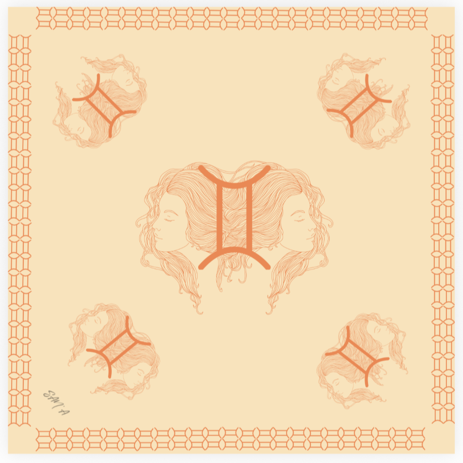 Polysilk Satin-Halstuch „Horoskop-Edition“